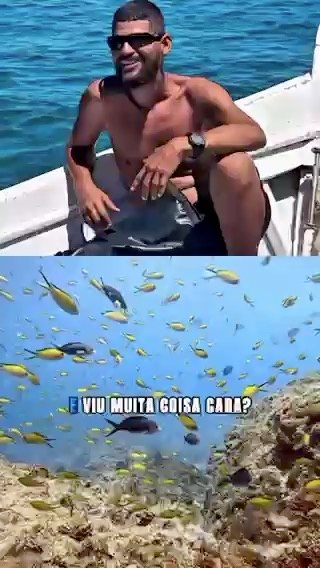 Visitante de São Paulo no passeio de barco com mergulho em Guarapari