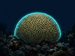 Ilustração do coral-cérebro, Mussismilia hispida