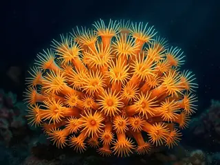 Ilustração do coral-sol, invasor