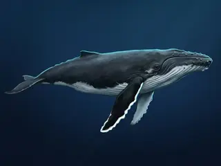 Ilustração da baleia-jubarte, Megaptera novaeangliae