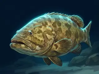 Ilustração do mero, Epinephelus itajara