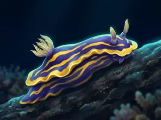 Ilustração do nudibrânquio-azul, Felimare picta