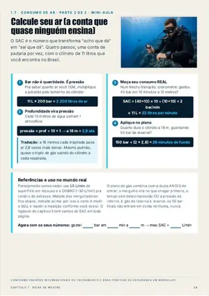 Página do Mergulhe Melhor com o cálculo de SAC